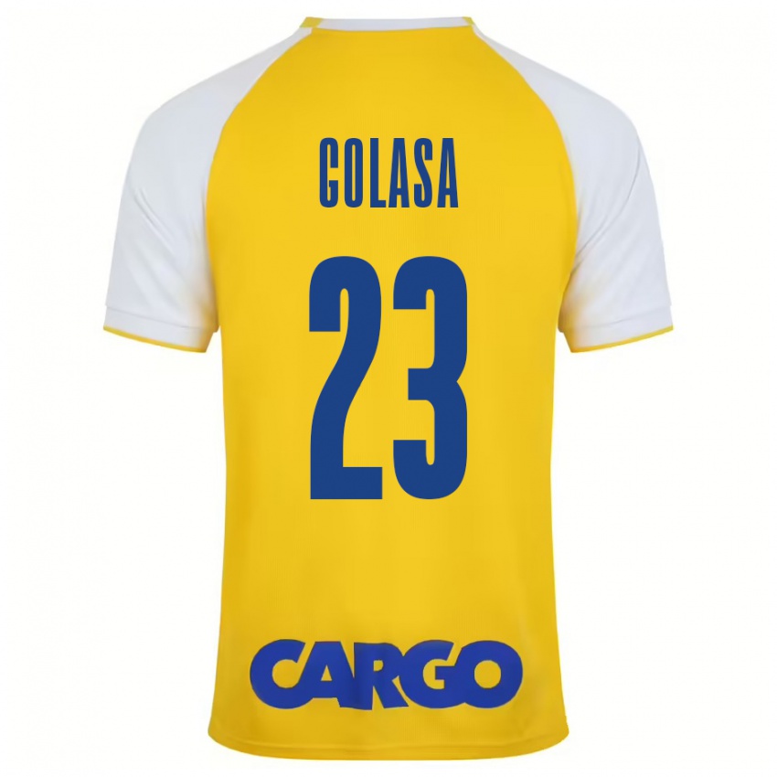 Niño Camiseta Eyal Golasa #23 Amarillo Blanco 1ª Equipación 2024/25 La Camisa México