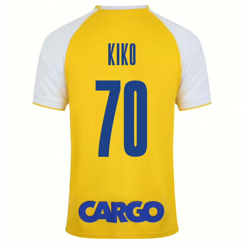 Niño Camiseta Kiko Bondoso #70 Amarillo Blanco 1ª Equipación 2024/25 La Camisa México