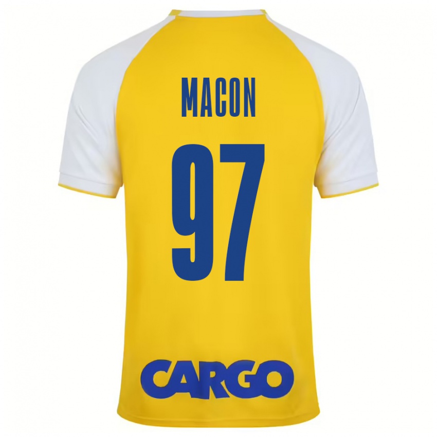 Niño Camiseta Yvann Maçon #97 Amarillo Blanco 1ª Equipación 2024/25 La Camisa México