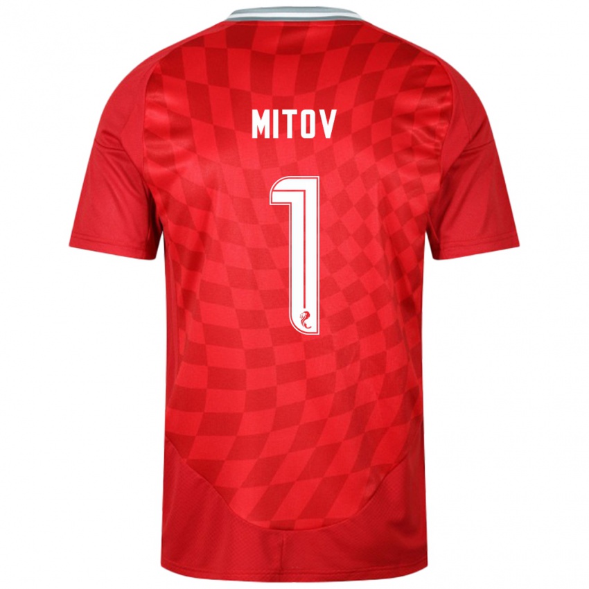 Niño Camiseta Dimitar Mitov #1 Rojo 1ª Equipación 2024/25 La Camisa México