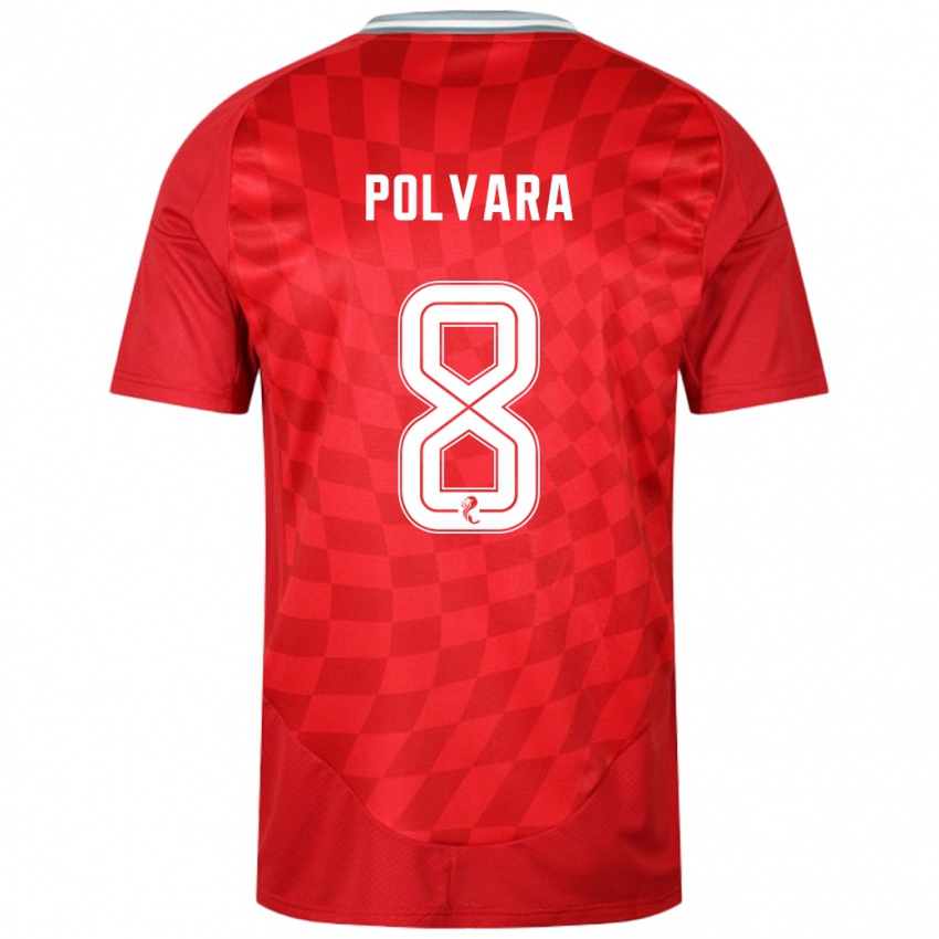 Niño Camiseta Dante Polvara #8 Rojo 1ª Equipación 2024/25 La Camisa México