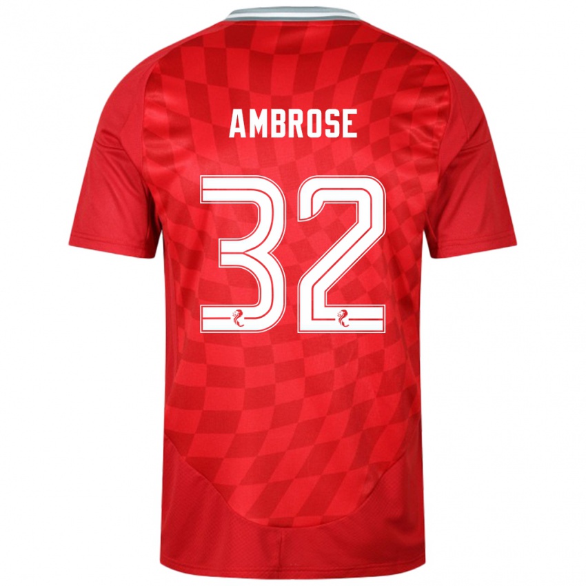 Niño Camiseta Peter Ambrose #32 Rojo 1ª Equipación 2024/25 La Camisa México