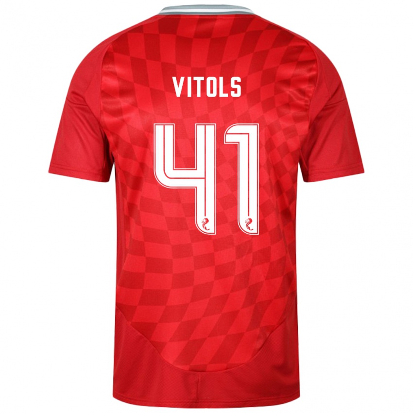 Niño Camiseta Rodrigo Vitols #41 Rojo 1ª Equipación 2024/25 La Camisa México