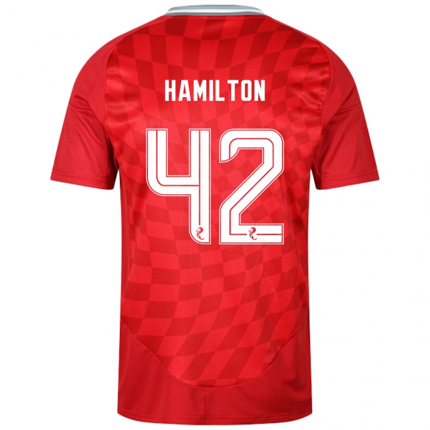 Niño Camiseta Brendan Hamilton #42 Rojo 1ª Equipación 2024/25 La Camisa México