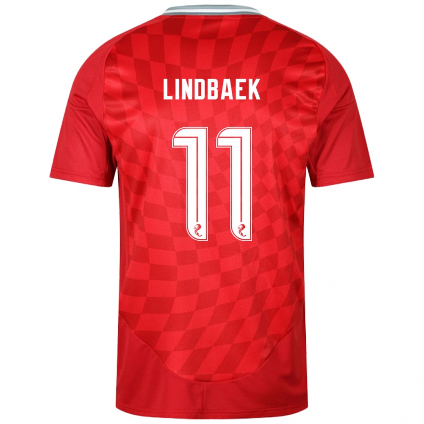 Niño Camiseta Adele Lindbaek #11 Rojo 1ª Equipación 2024/25 La Camisa México