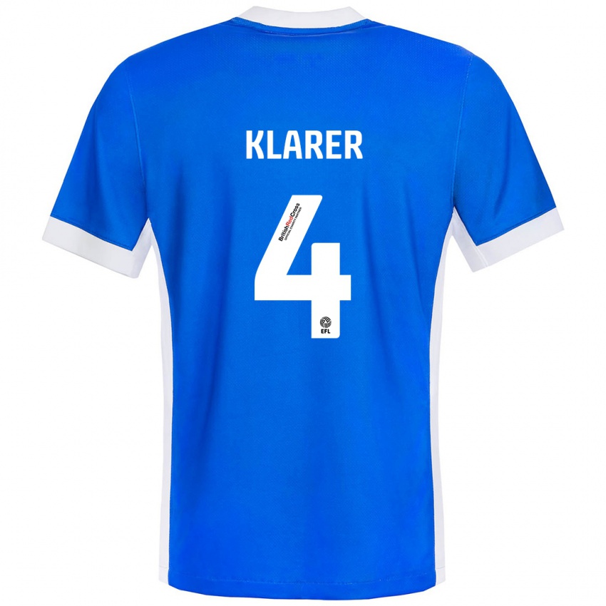 Niño Camiseta Christoph Klarer #4 Azul Blanco 1ª Equipación 2024/25 La Camisa México