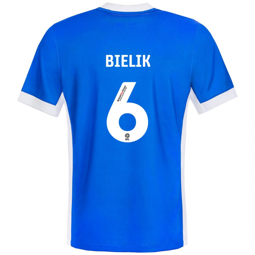 Niño Camiseta Krystian Bielik #6 Azul Blanco 1ª Equipación 2024/25 La Camisa México