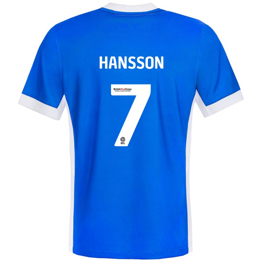 Niño Camiseta Emil Hansson #7 Azul Blanco 1ª Equipación 2024/25 La Camisa México