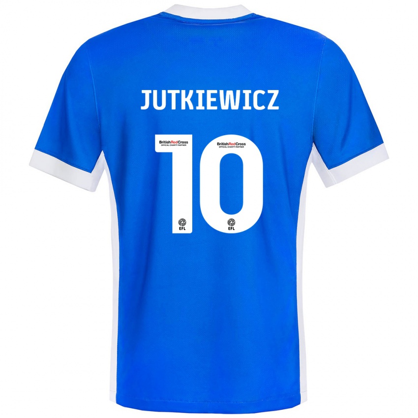 Niño Camiseta Lukas Jutkiewicz #10 Azul Blanco 1ª Equipación 2024/25 La Camisa México