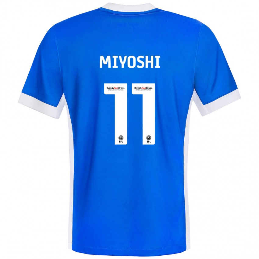 Niño Camiseta Koji Miyoshi #11 Azul Blanco 1ª Equipación 2024/25 La Camisa México