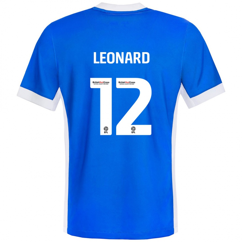 Niño Camiseta Marc Leonard #12 Azul Blanco 1ª Equipación 2024/25 La Camisa México