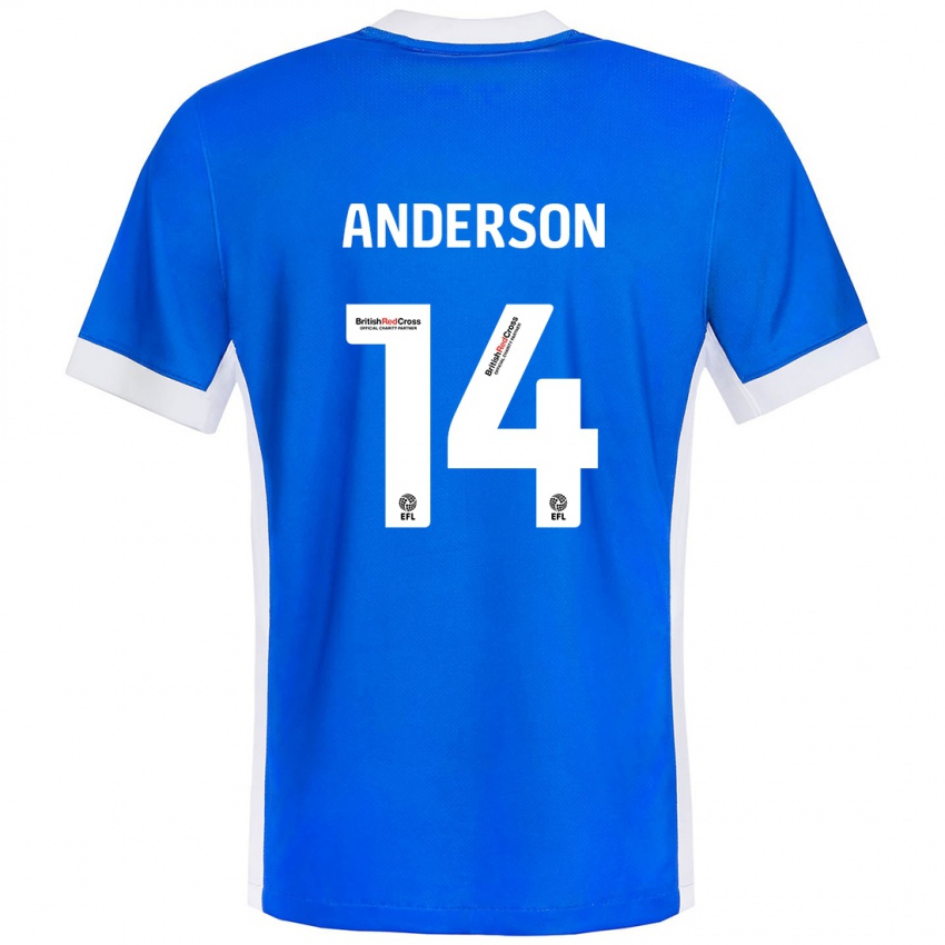 Niño Camiseta Keshi Anderson #14 Azul Blanco 1ª Equipación 2024/25 La Camisa México