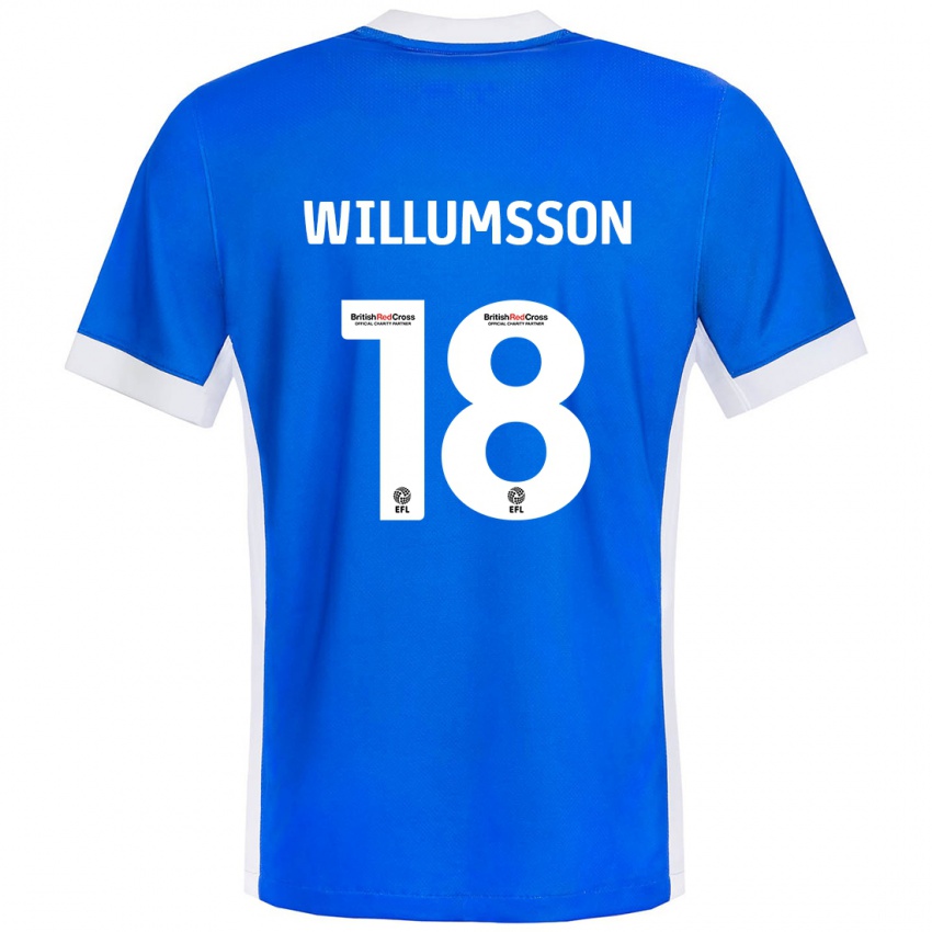 Niño Camiseta Willum Thór Willumsson #18 Azul Blanco 1ª Equipación 2024/25 La Camisa México