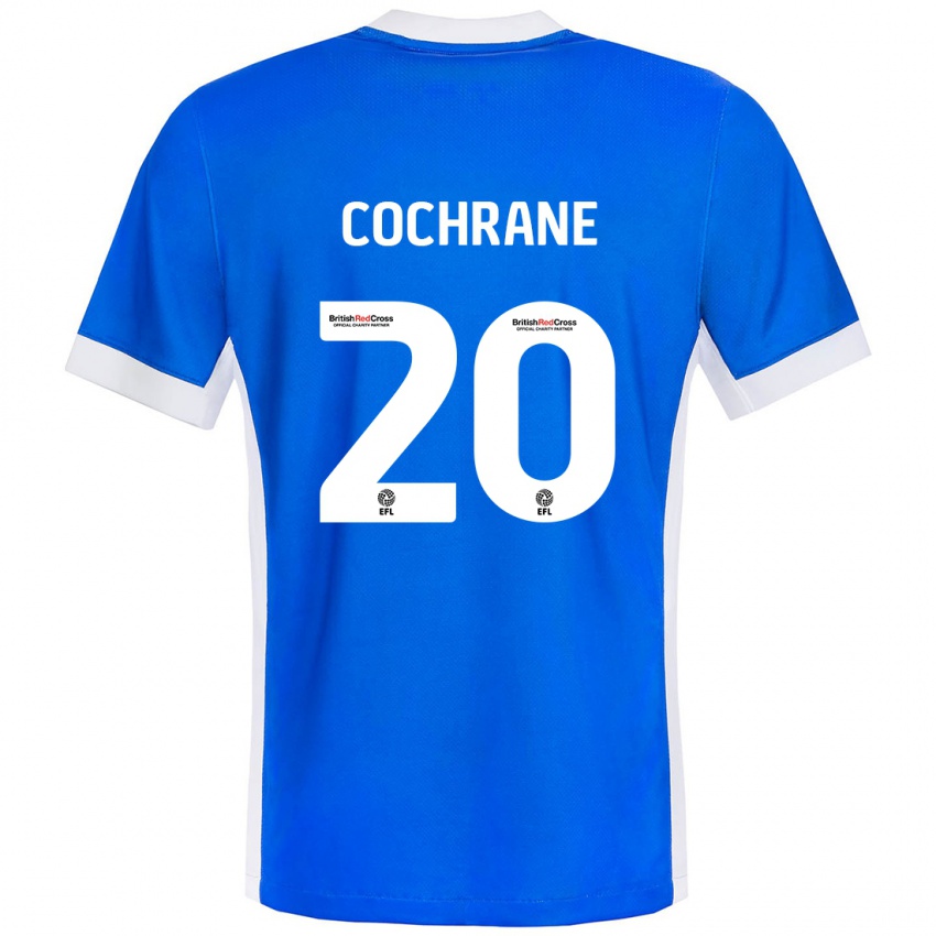 Niño Camiseta Alex Cochrane #20 Azul Blanco 1ª Equipación 2024/25 La Camisa México