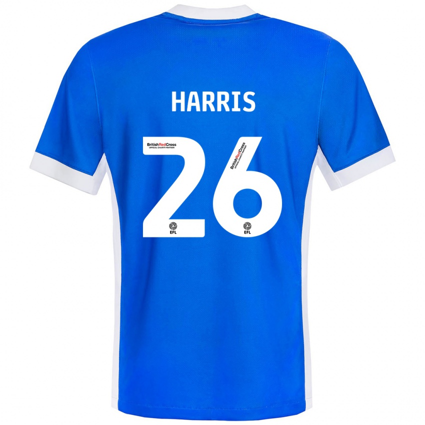 Niño Camiseta Luke Harris #26 Azul Blanco 1ª Equipación 2024/25 La Camisa México