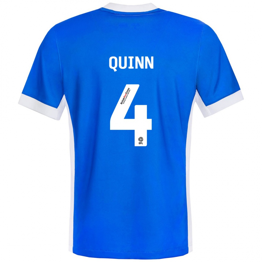 Niño Camiseta Louise Catherine Quinn #4 Azul Blanco 1ª Equipación 2024/25 La Camisa México