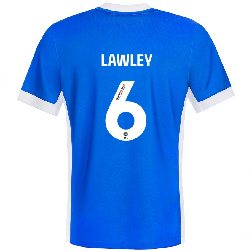 Niño Camiseta Gemma Lawley #6 Azul Blanco 1ª Equipación 2024/25 La Camisa México