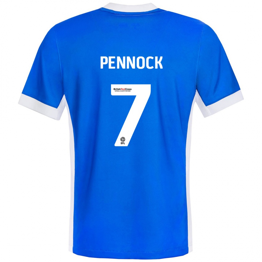 Niño Camiseta Jade Pennock #7 Azul Blanco 1ª Equipación 2024/25 La Camisa México