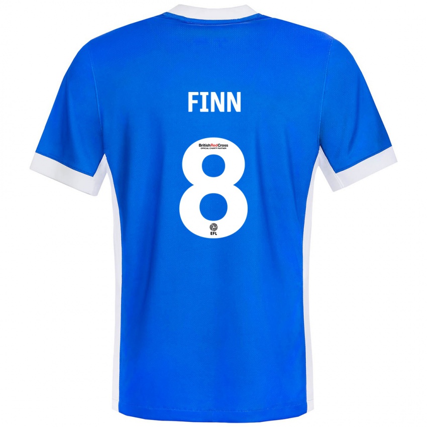 Niño Camiseta Jamie Finn #8 Azul Blanco 1ª Equipación 2024/25 La Camisa México