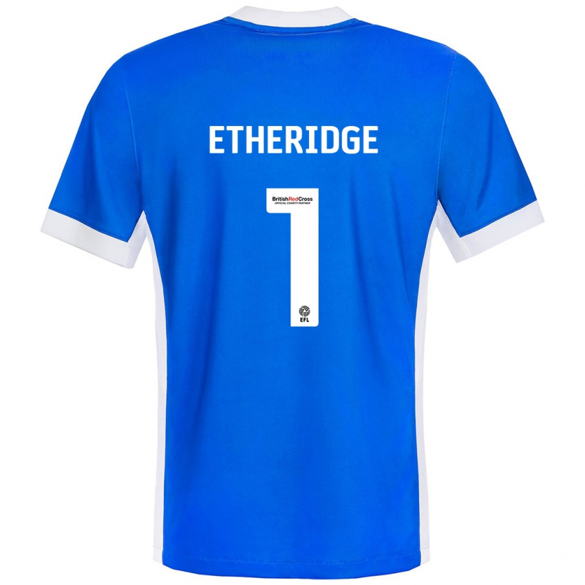 Niño Camiseta Neil Etheridge #1 Azul Blanco 1ª Equipación 2024/25 La Camisa México