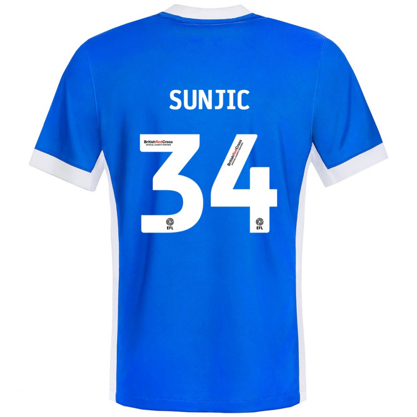 Niño Camiseta Ivan Sunjic #34 Azul Blanco 1ª Equipación 2024/25 La Camisa México