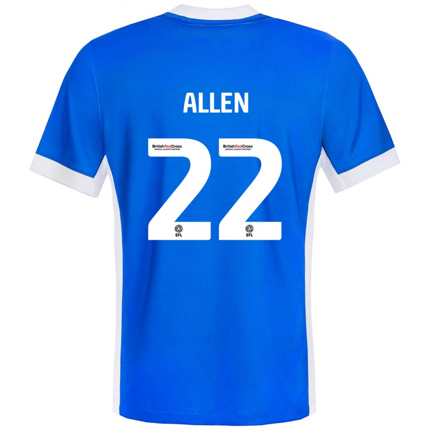 Niño Camiseta Remi Allen #22 Azul Blanco 1ª Equipación 2024/25 La Camisa México