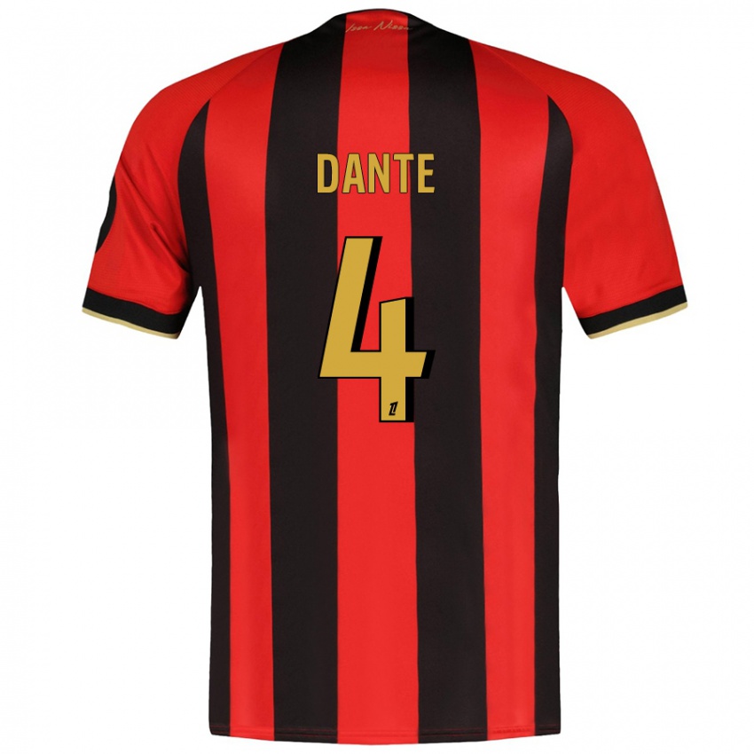 Niño Camiseta Dante #4 Rojo Negro 1ª Equipación 2024/25 La Camisa México