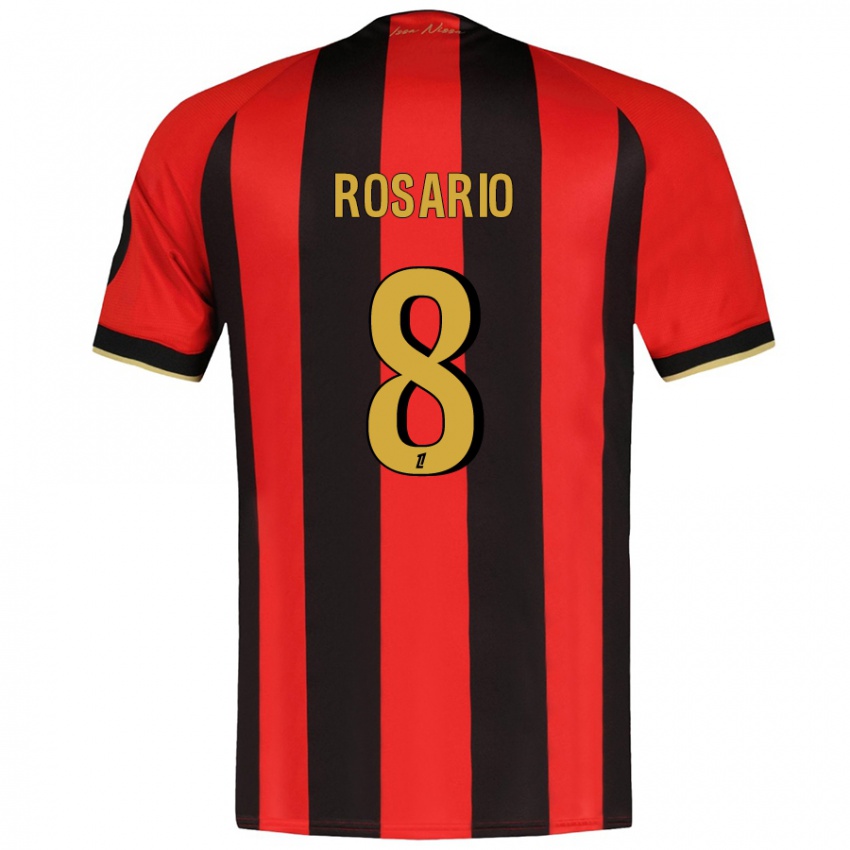 Niño Camiseta Pablo Rosario #8 Rojo Negro 1ª Equipación 2024/25 La Camisa México