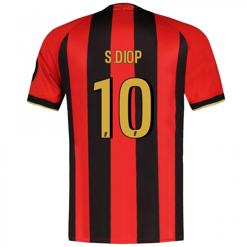 Niño Camiseta Sofiane Diop #10 Rojo Negro 1ª Equipación 2024/25 La Camisa México