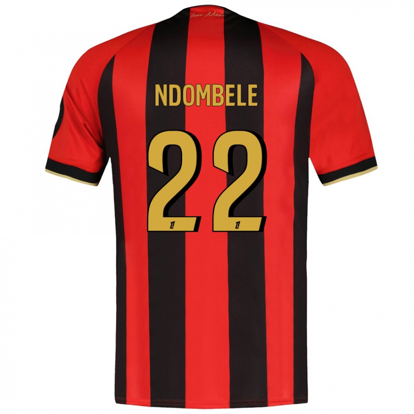 Niño Camiseta Tanguy Ndombele #22 Rojo Negro 1ª Equipación 2024/25 La Camisa México