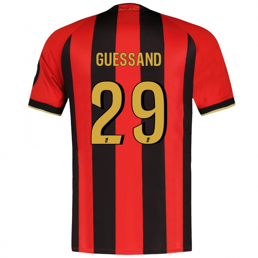 Niño Camiseta Evann Guessand #29 Rojo Negro 1ª Equipación 2024/25 La Camisa México