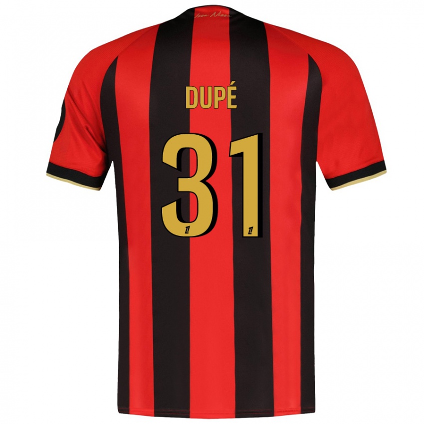 Niño Camiseta Maxime Dupé #31 Rojo Negro 1ª Equipación 2024/25 La Camisa México