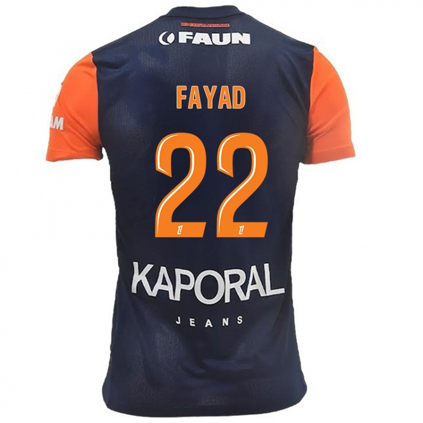 Niño Camiseta Khalil Fayad #22 Azul Marino Naranja 1ª Equipación 2024/25 La Camisa México