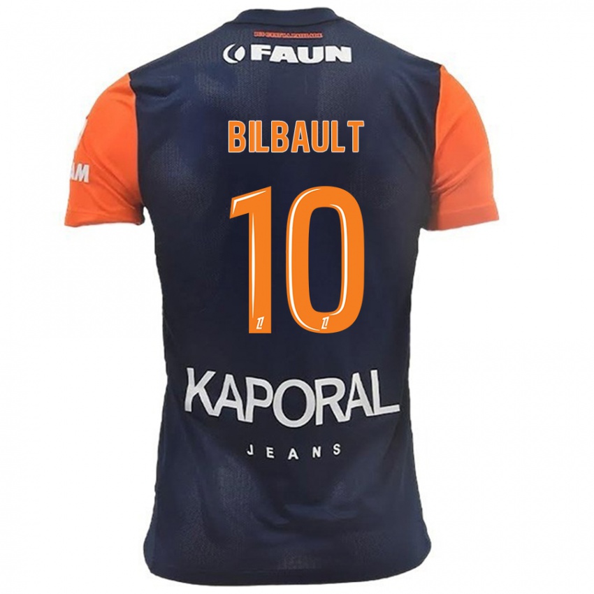 Niño Camiseta Charlotte Bilbault #10 Azul Marino Naranja 1ª Equipación 2024/25 La Camisa México