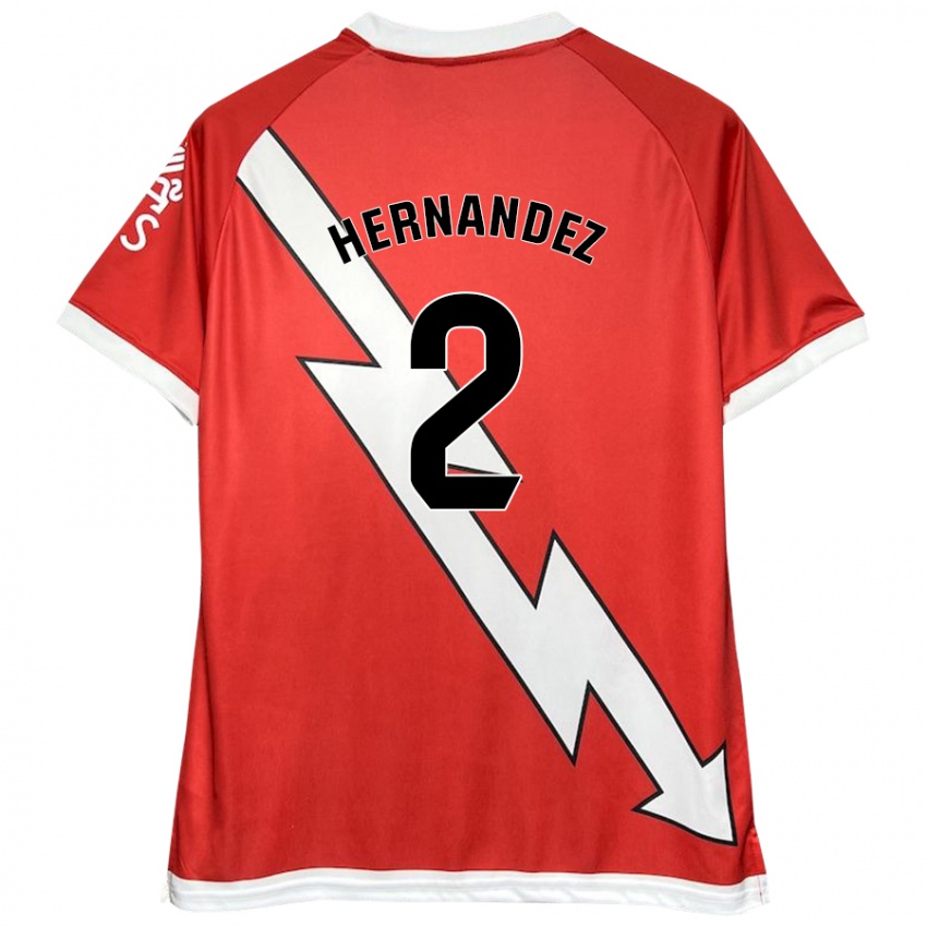 Niño Camiseta Marco Hernández #2 Blanco Rojo 1ª Equipación 2024/25 La Camisa México