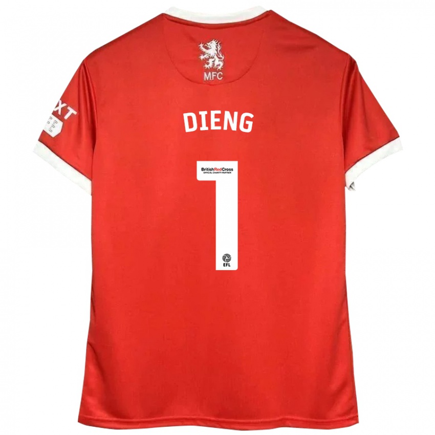 Niño Camiseta Seny Dieng #1 Rojo Blanco 1ª Equipación 2024/25 La Camisa México