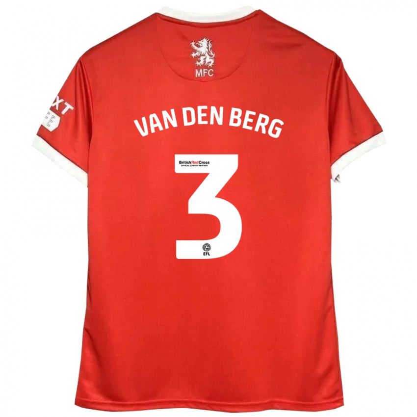 Niño Camiseta Rav Van Den Berg #3 Rojo Blanco 1ª Equipación 2024/25 La Camisa México