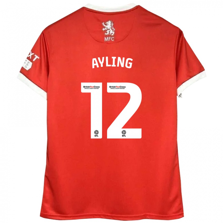 Niño Camiseta Luke Ayling #12 Rojo Blanco 1ª Equipación 2024/25 La Camisa México