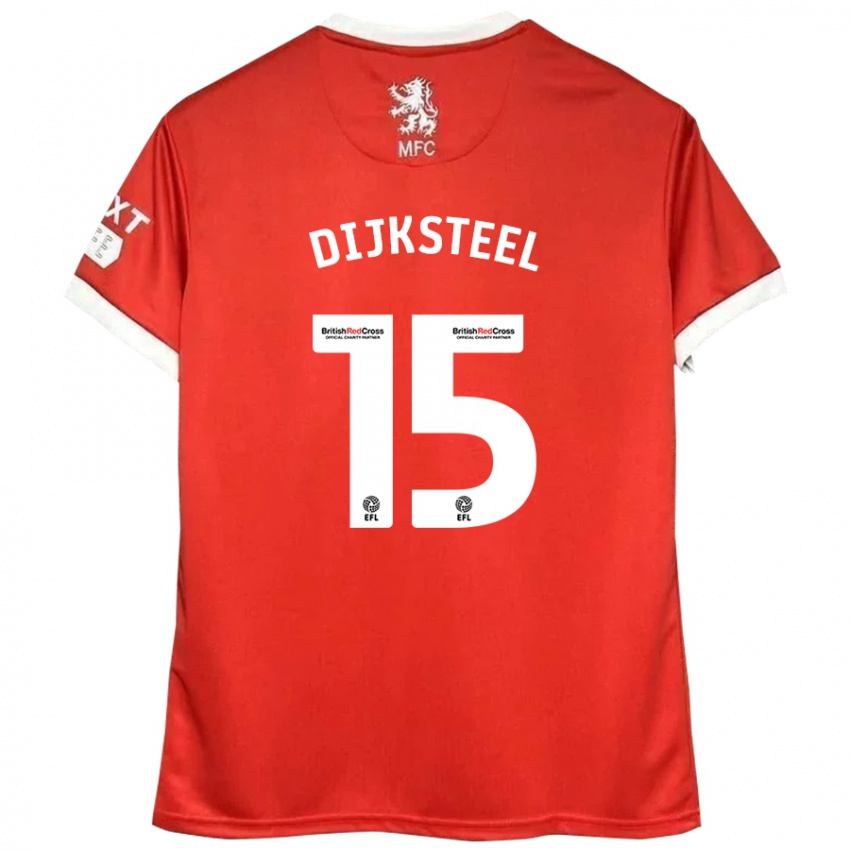 Niño Camiseta Anfernee Dijksteel #15 Rojo Blanco 1ª Equipación 2024/25 La Camisa México