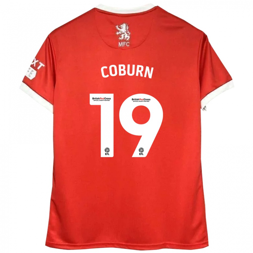 Niño Camiseta Josh Coburn #19 Rojo Blanco 1ª Equipación 2024/25 La Camisa México