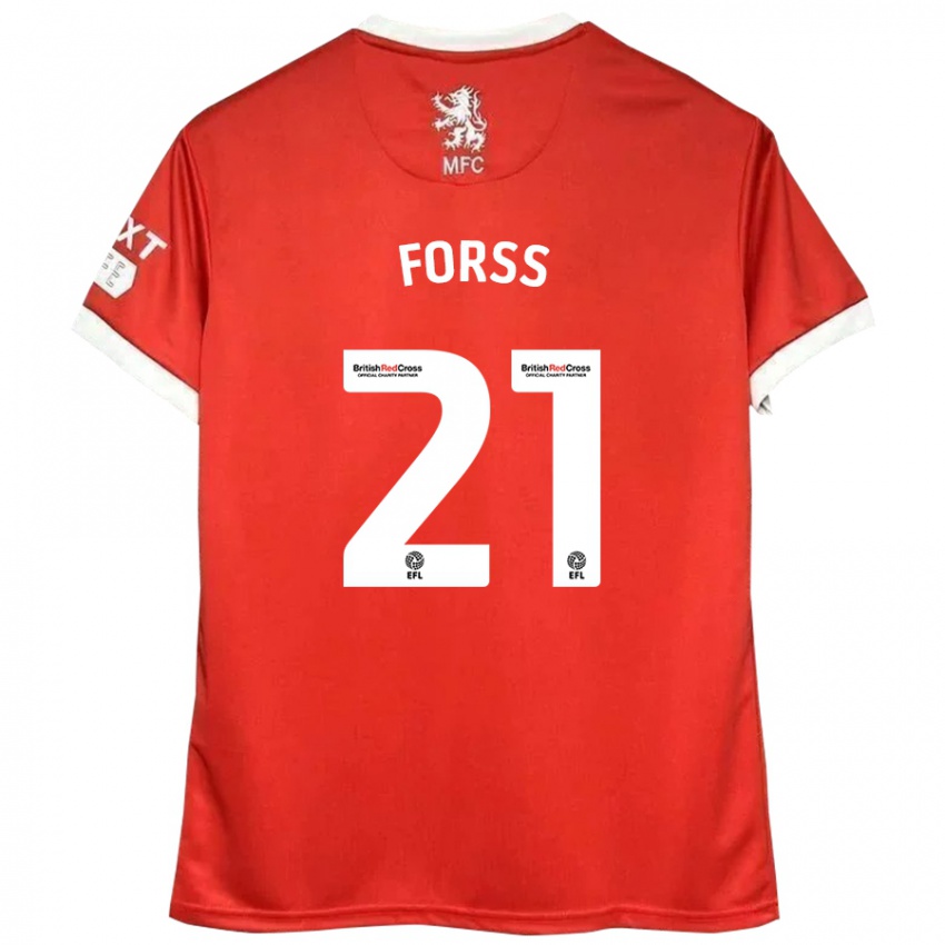 Niño Camiseta Marcus Forss #21 Rojo Blanco 1ª Equipación 2024/25 La Camisa México