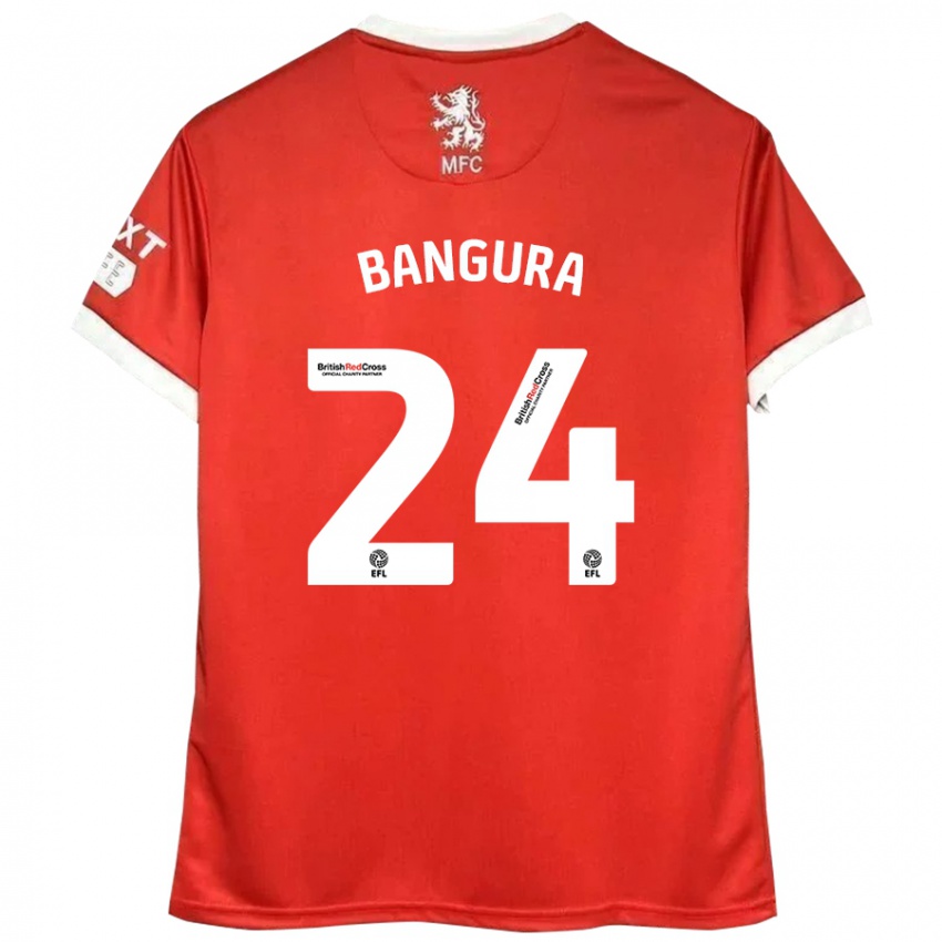 Niño Camiseta Alex Bangura #24 Rojo Blanco 1ª Equipación 2024/25 La Camisa México