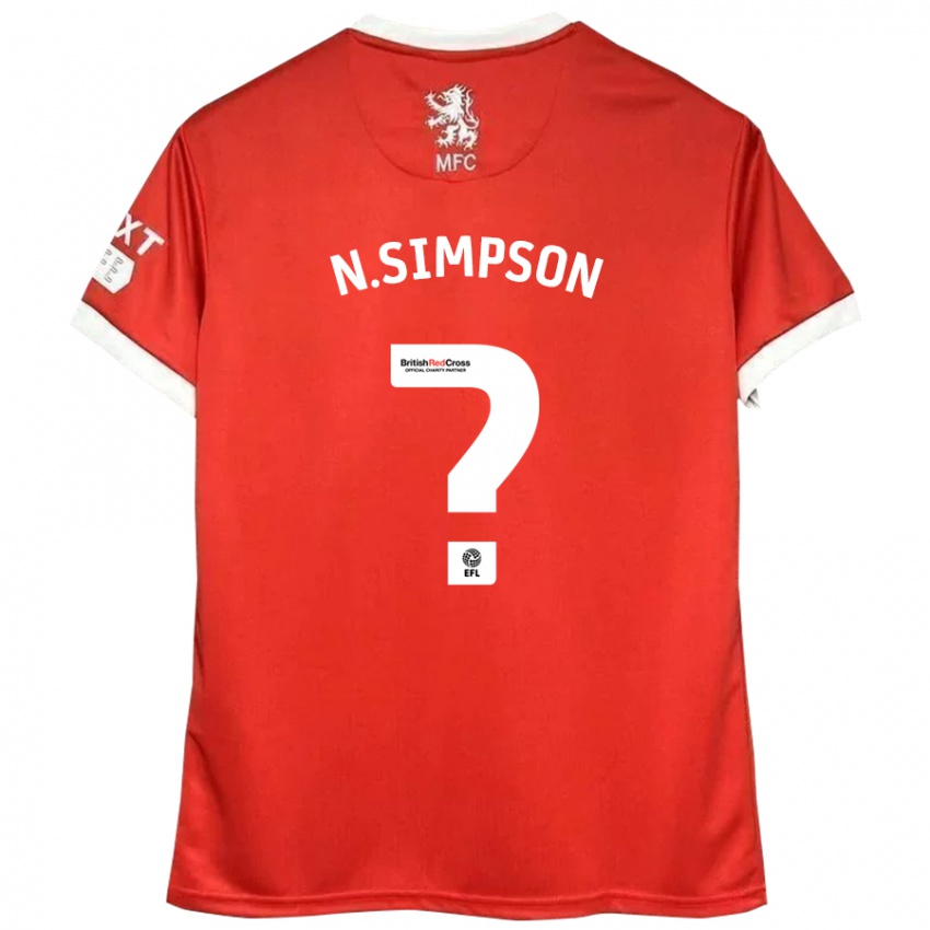 Niño Camiseta Nathan Simpson #0 Rojo Blanco 1ª Equipación 2024/25 La Camisa México