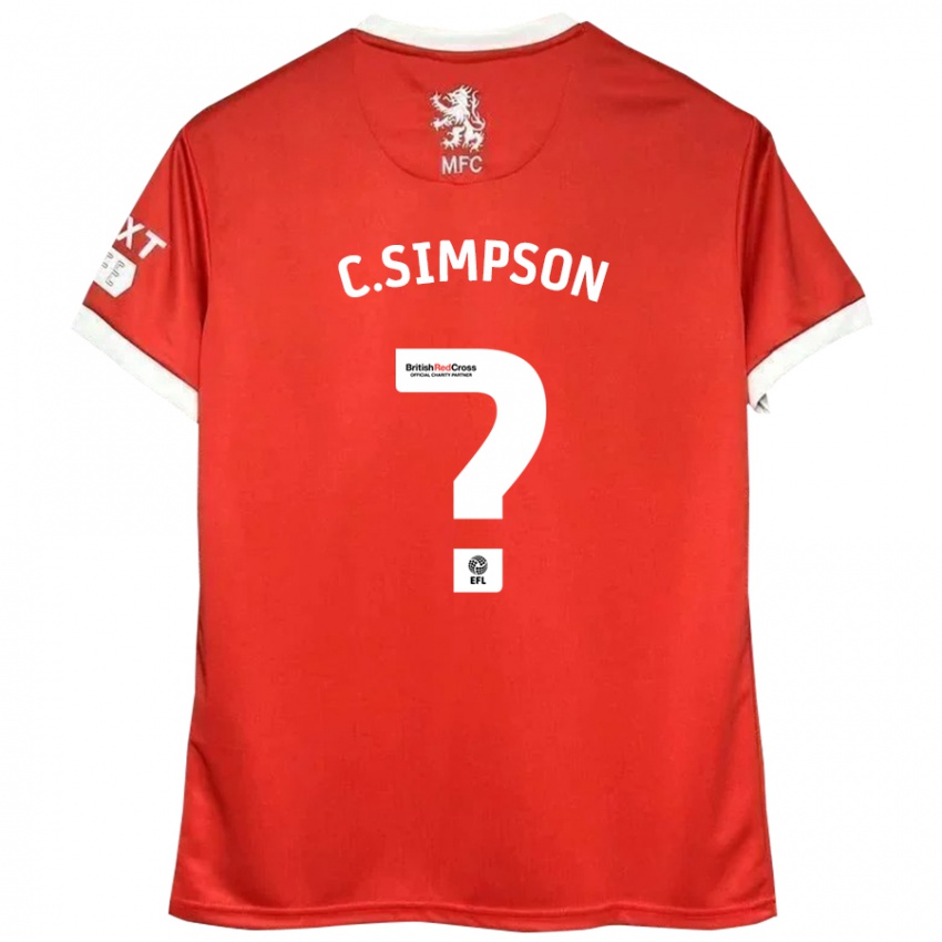 Niño Camiseta Cameron Simpson #0 Rojo Blanco 1ª Equipación 2024/25 La Camisa México