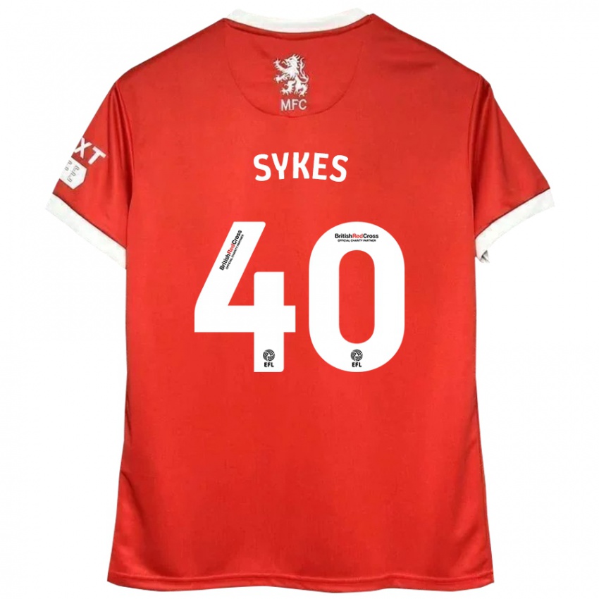 Niño Camiseta Cain Sykes #40 Rojo Blanco 1ª Equipación 2024/25 La Camisa México