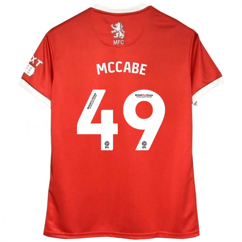 Niño Camiseta Law Mccabe #49 Rojo Blanco 1ª Equipación 2024/25 La Camisa México