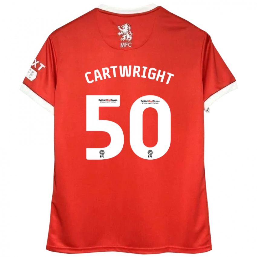 Niño Camiseta Fin Cartwright #50 Rojo Blanco 1ª Equipación 2024/25 La Camisa México