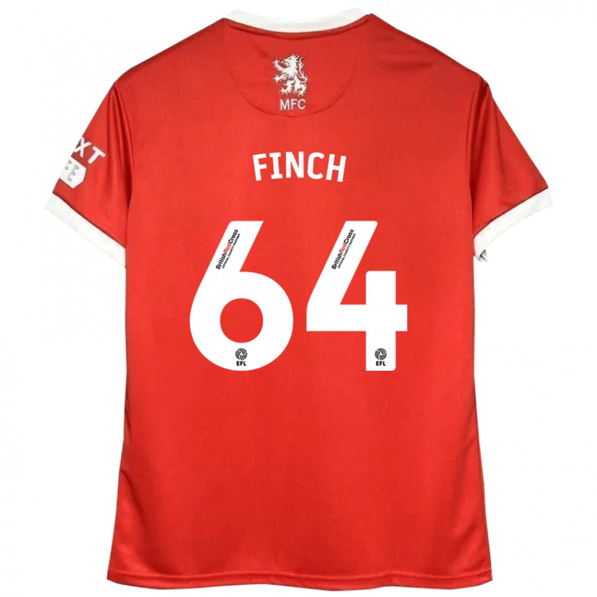 Niño Camiseta Sonny Finch #64 Rojo Blanco 1ª Equipación 2024/25 La Camisa México