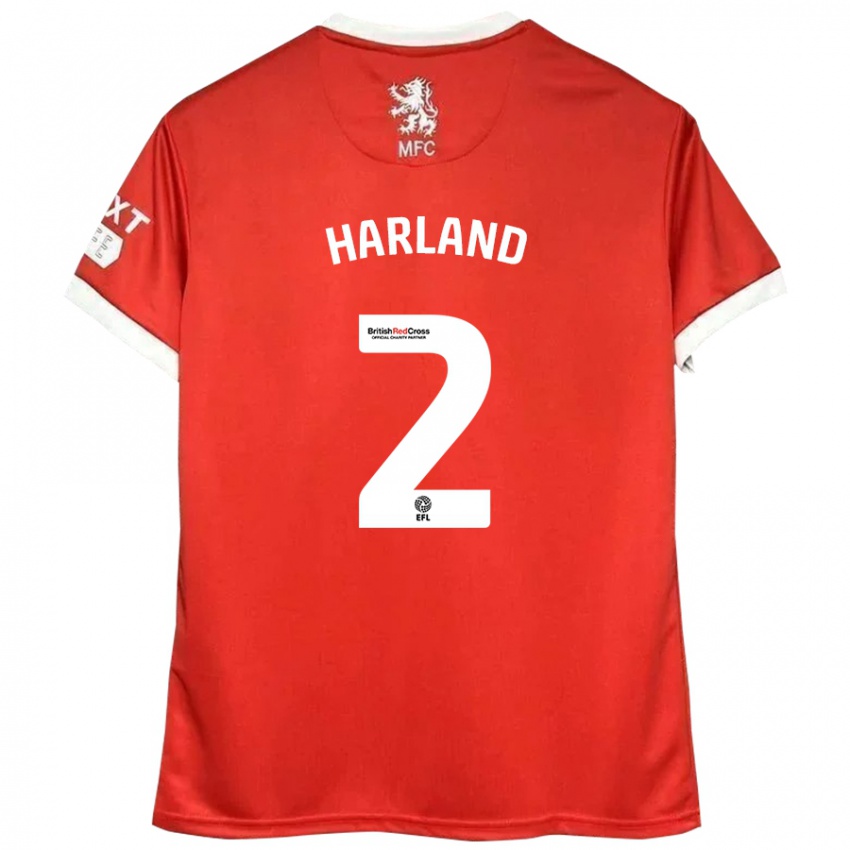 Niño Camiseta Jane Harland #2 Rojo Blanco 1ª Equipación 2024/25 La Camisa México