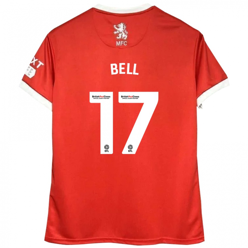 Niño Camiseta Millie Bell #17 Rojo Blanco 1ª Equipación 2024/25 La Camisa México